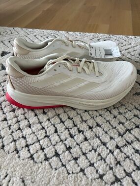 adidas Neutral Running Shoes - Off-White with Pink Heel